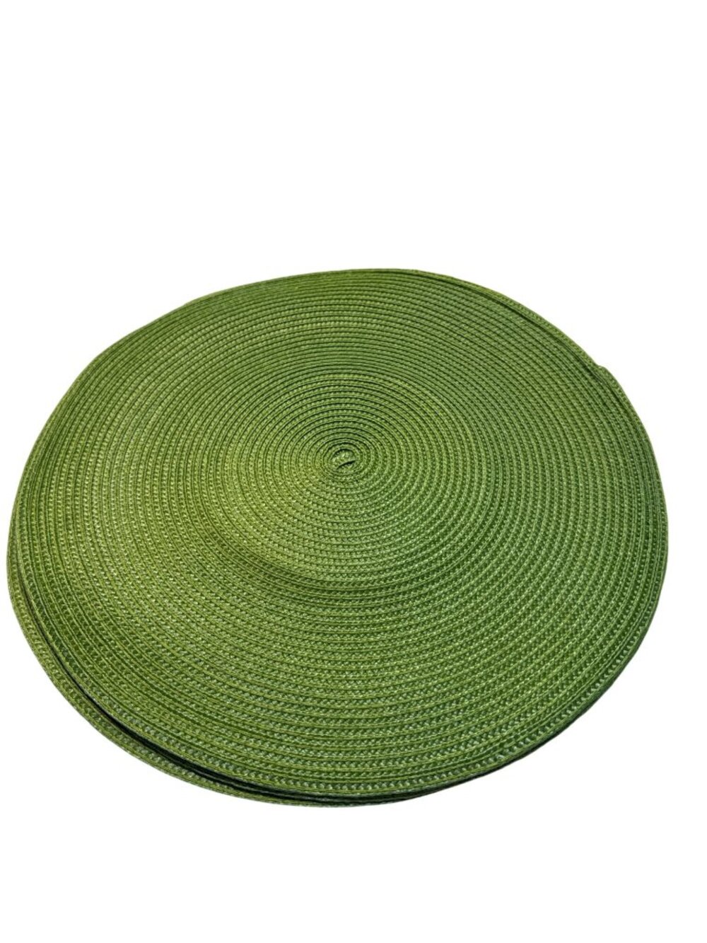 Round Woven Green Placemats Set 4 Lightweight Table Decor 15 Inch Diameter